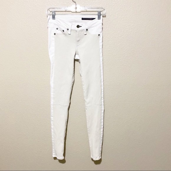 Rag & Bone Hyde Leather Panel Skinny Jeans - Picture 2 of 11